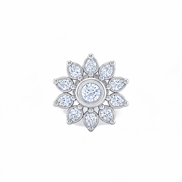 Sunflower Halo Lab Grown Diamond Nosepin