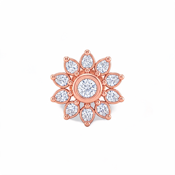 Sunflower Halo Lab Grown Diamond Nosepin