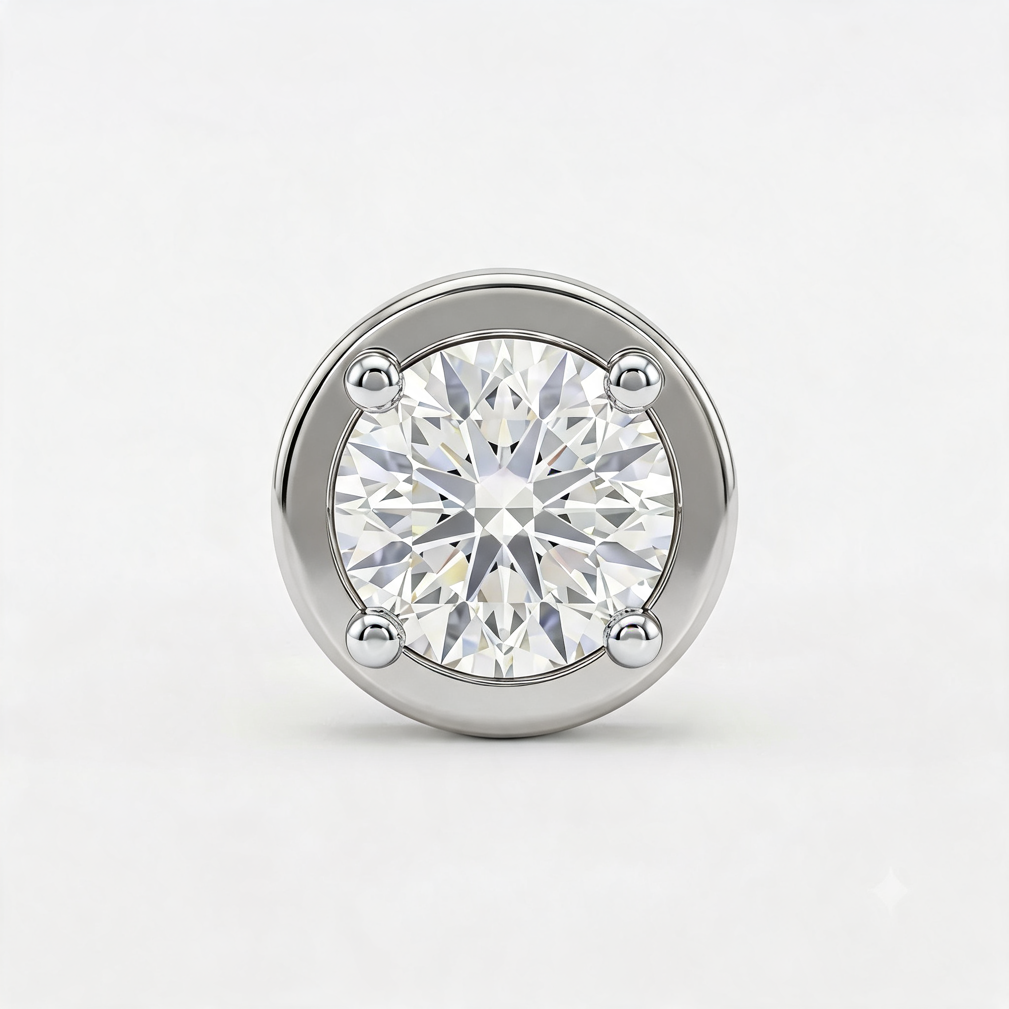 Timeless Round Bezel Solitaire Lab Grown Diamond Stud