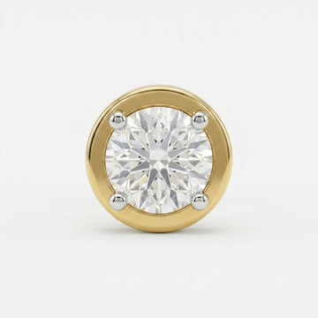 Timeless Round Bezel Solitaire Lab Grown Diamond Stud