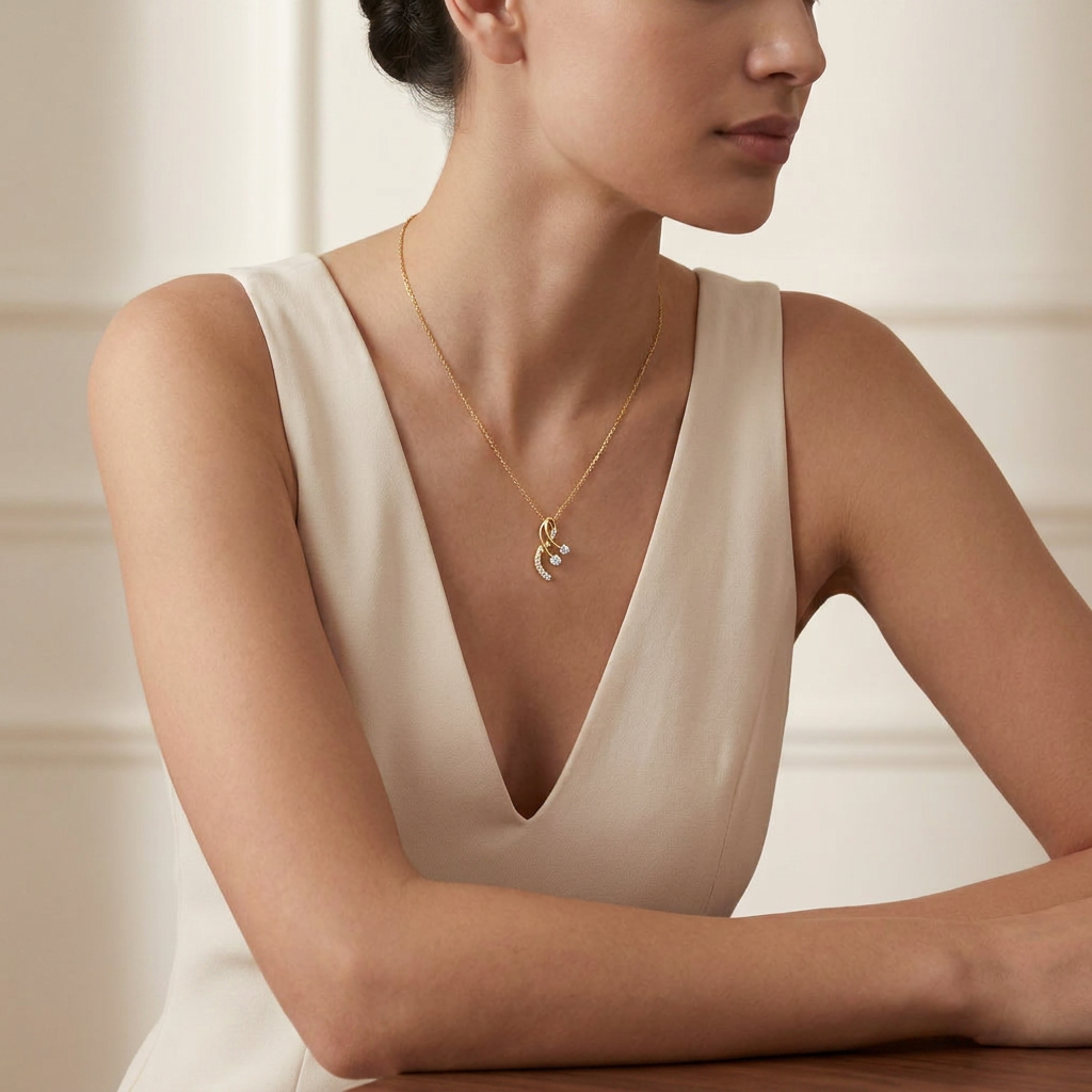 Splendid Star Motif Lab Grown Diamond Pendant