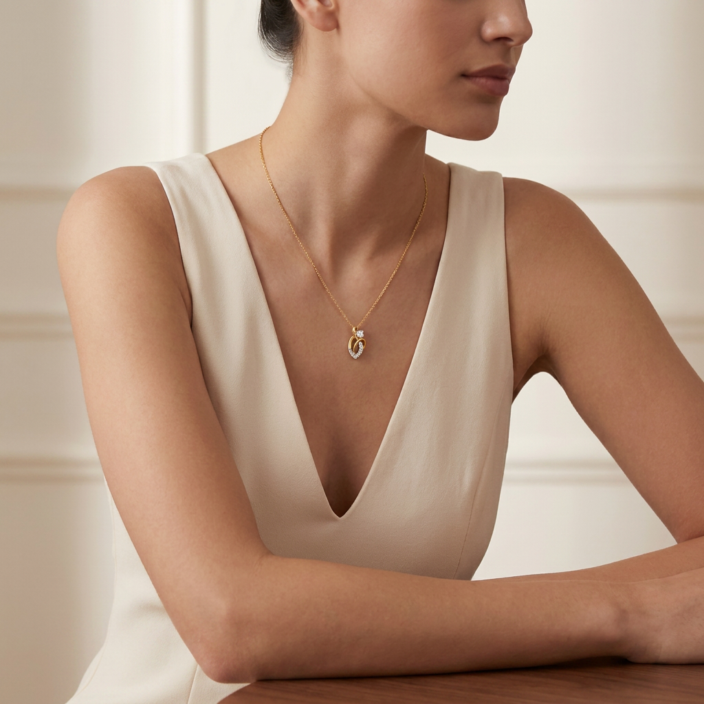 Art Deco Inspiration Lab Grown Diamond Pendant
