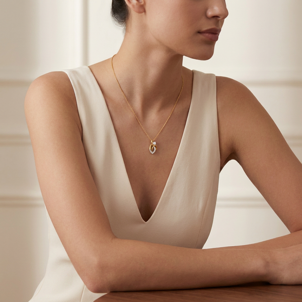 Art Deco Inspiration Lab Grown Diamond Pendant