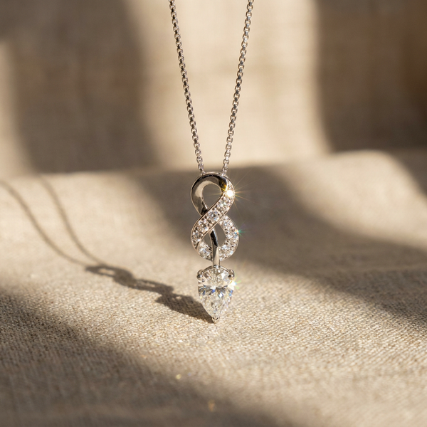 Minimalist Geometric Form Lab Grown Diamond Pendant