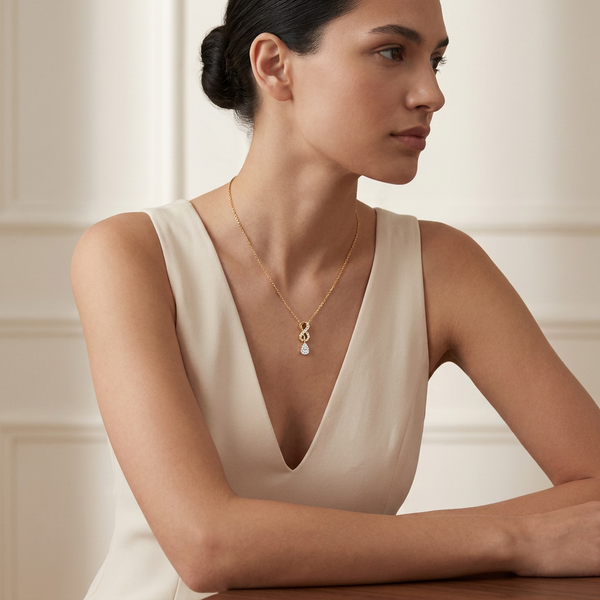 Minimalist Geometric Form Lab Grown Diamond Pendant