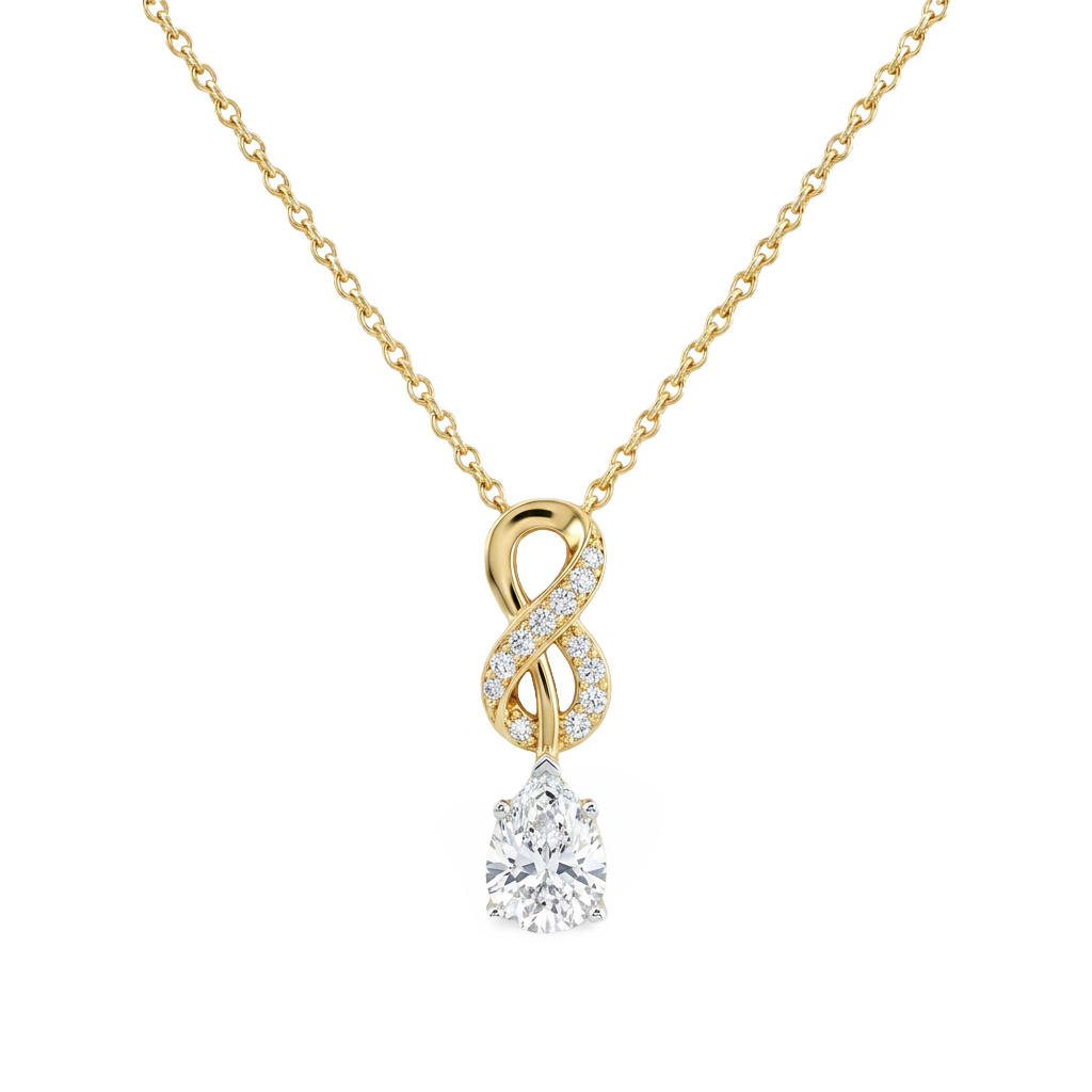 Minimalist Geometric Form Lab Grown Diamond Pendant
