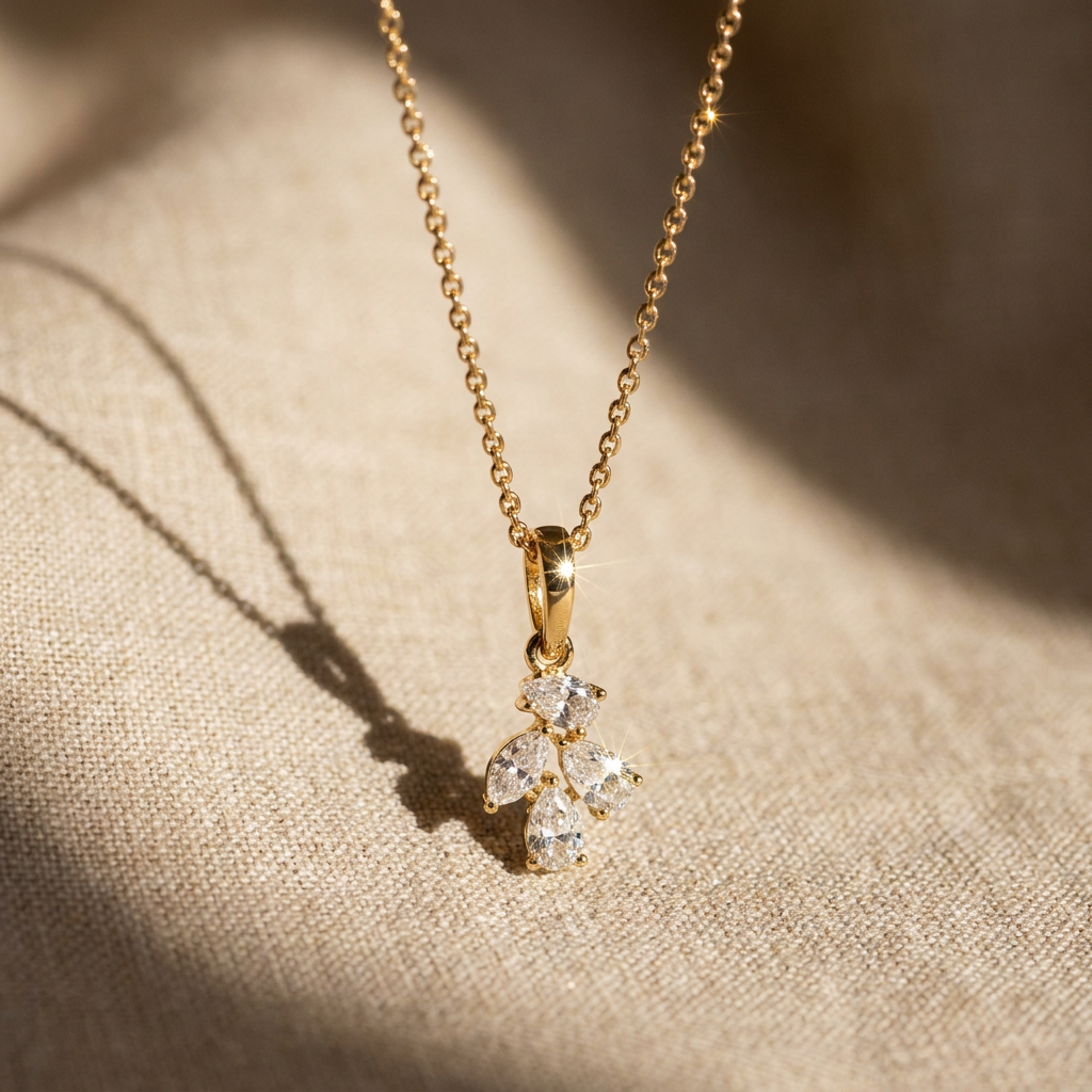 Delicate Wave Flow Lab Grown Diamond Pendant