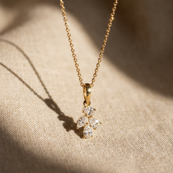 Delicate Wave Flow Lab Grown Diamond Pendant