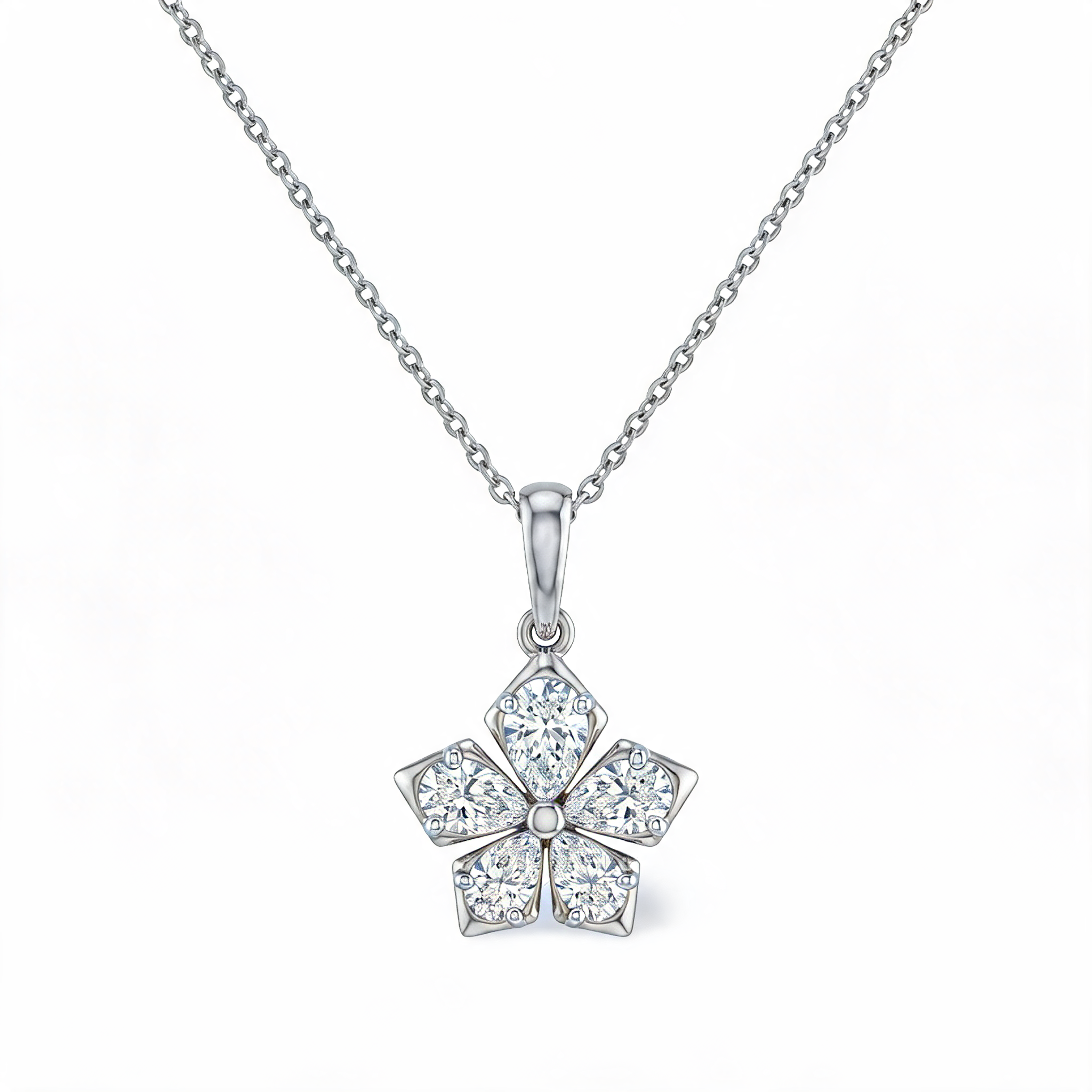 Sophisticated Princess Cut Lab Grown Diamond Pendant