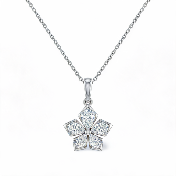 Sophisticated Princess Cut Lab Grown Diamond Pendant