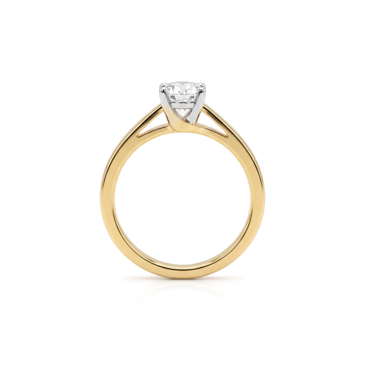 The Classic Tapered Four-Prong Round Solitaire Men's Ring