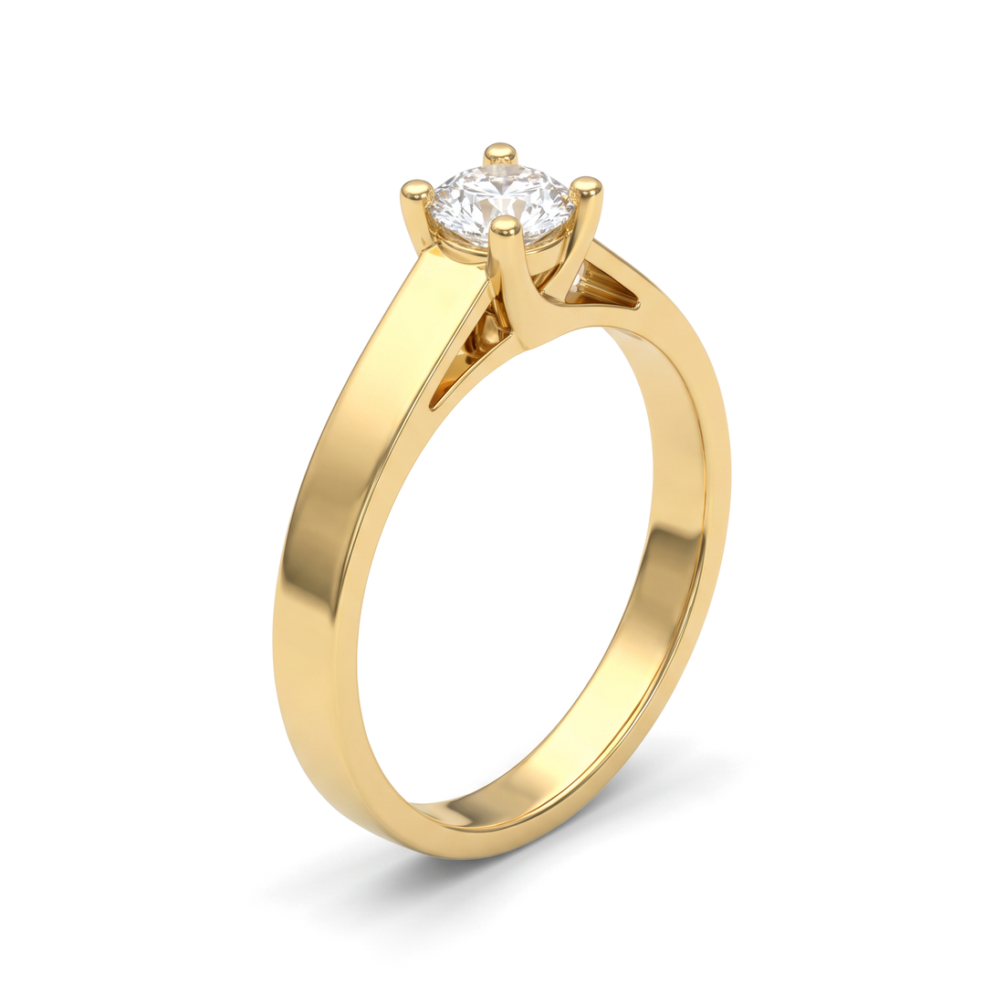 The Classic Tapered Four-Prong Round Solitaire Men's Ring