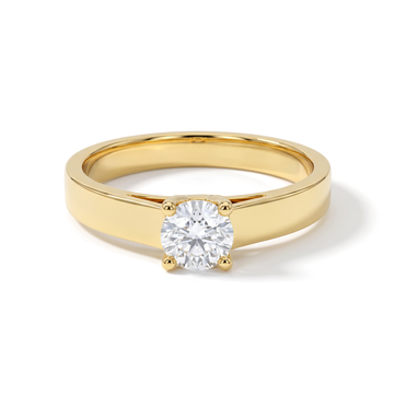 The Classic Tapered Four-Prong Round Solitaire Men's Ring