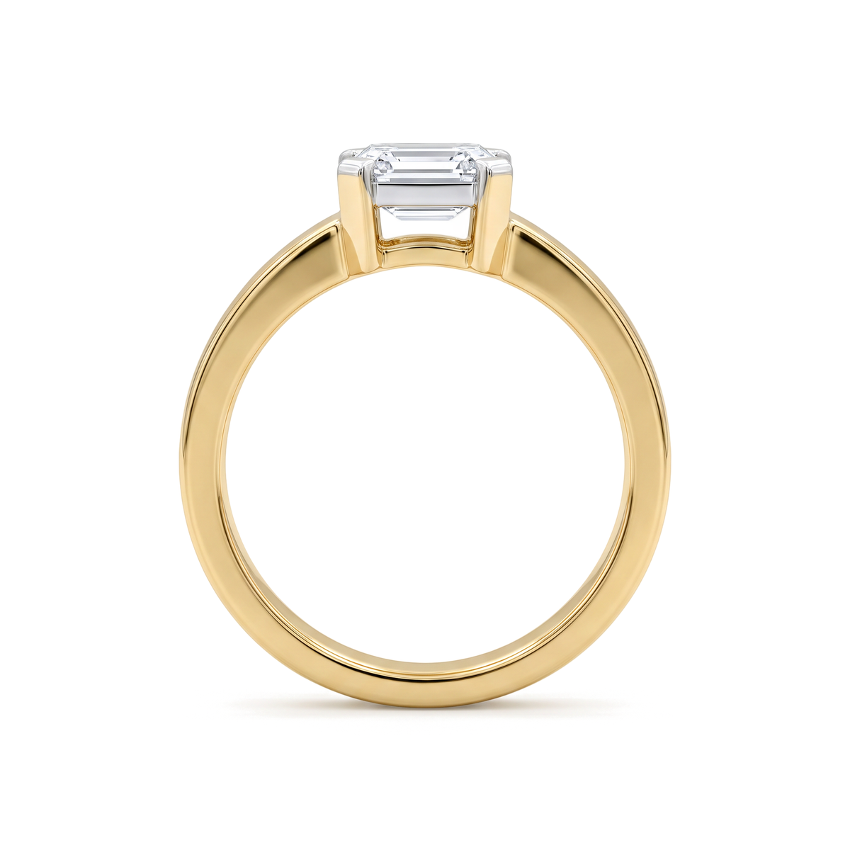 East-West Bezel Emerald Diamond Band