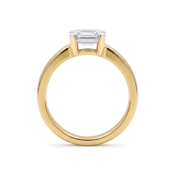 East-West Bezel Emerald Diamond Band