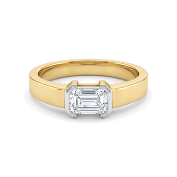 East-West Bezel Emerald Diamond Band