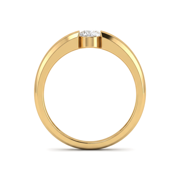 Domed Tension Round Diamond Men's Ring