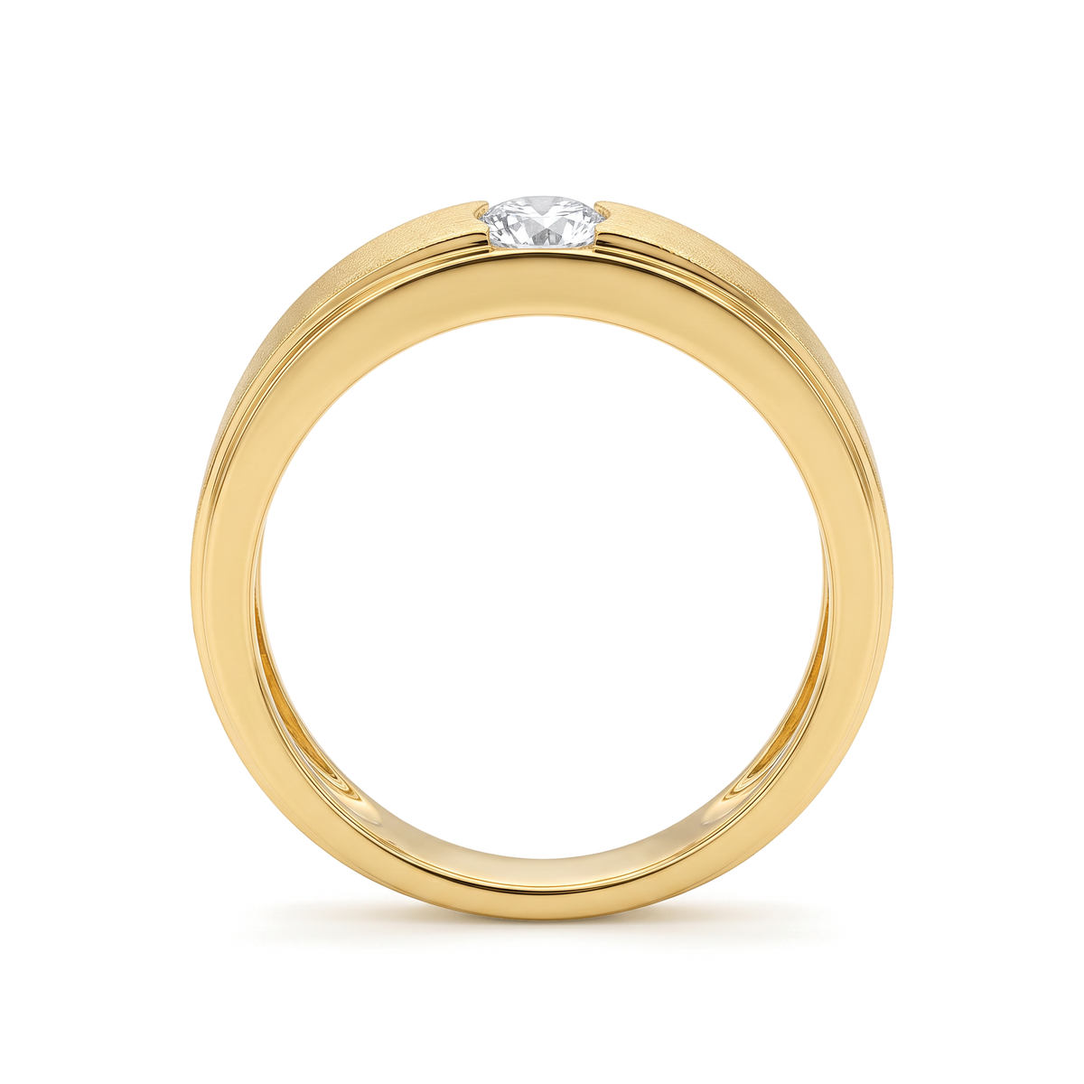 Matte Tension Round Diamond Men's Ring