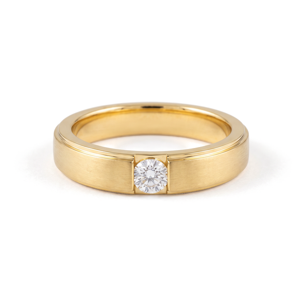 Matte Tension Round Diamond Men's Ring