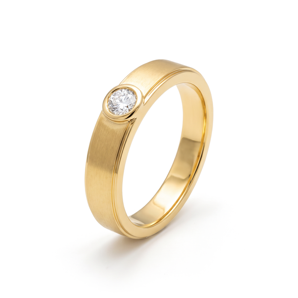 Matte Tension Round Diamond Men's Ring