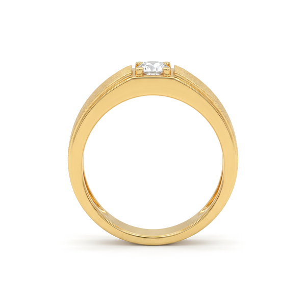 Textured Matte Tension Round Diamond Men's Ring