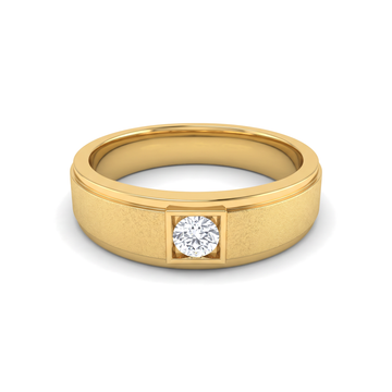 Textured Matte Tension Round Diamond Men's Ring
