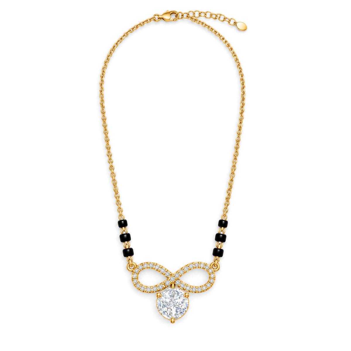 Infinity Floral Cluster Marquise and Round Diamond Mangalsutra