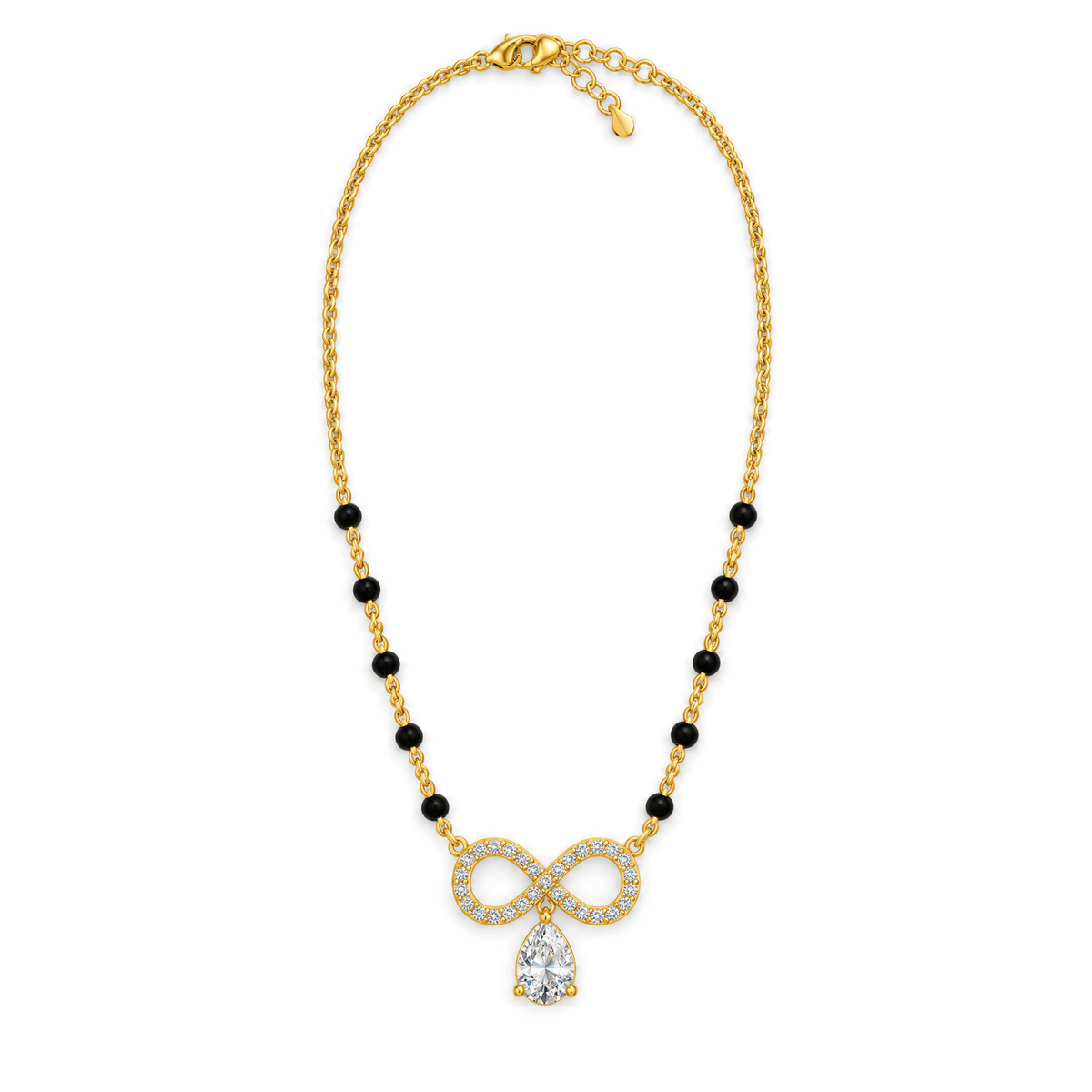 Infinity Drop Pear and Round Diamond Mangalsutra