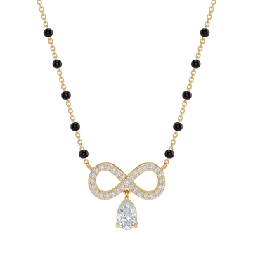 Infinity Drop Pear and Round Diamond Mangalsutra