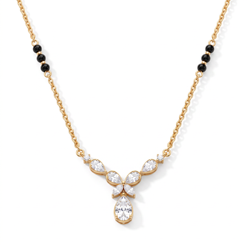 Floral Pear-Drop Diamond Mangalsutra