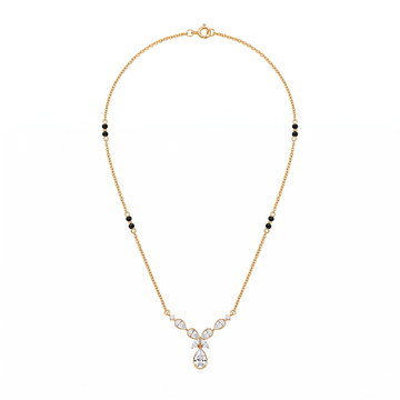 Floral Pear-Drop Diamond Mangalsutra