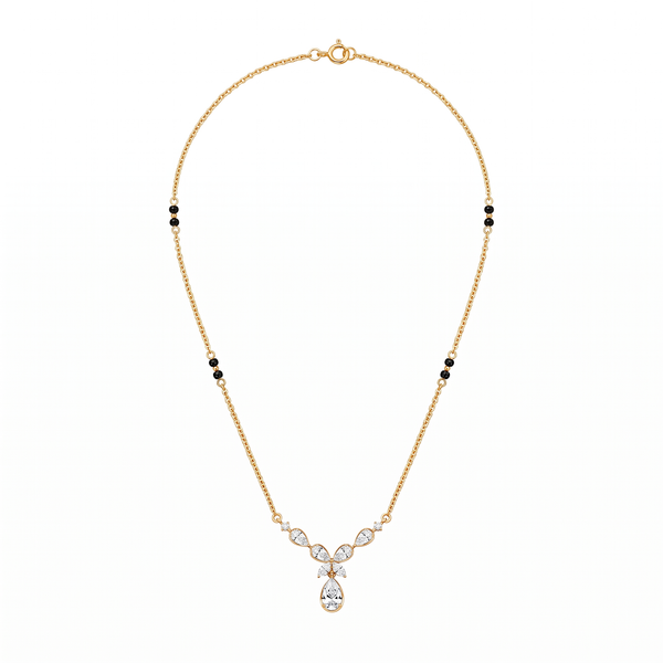 Floral Pear-Drop Diamond Mangalsutra