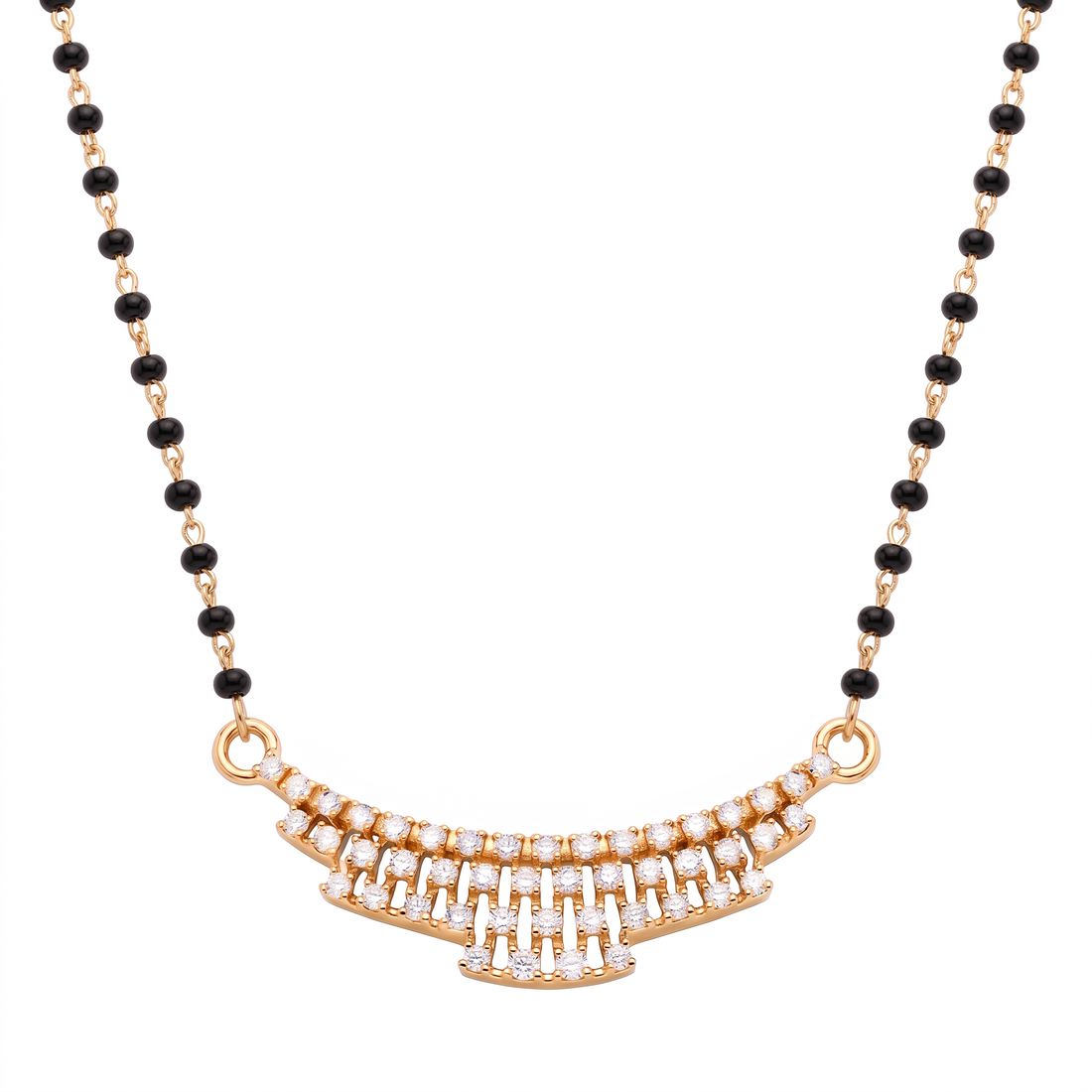 Tiered Geometric Diamond Bar Mangalsutra