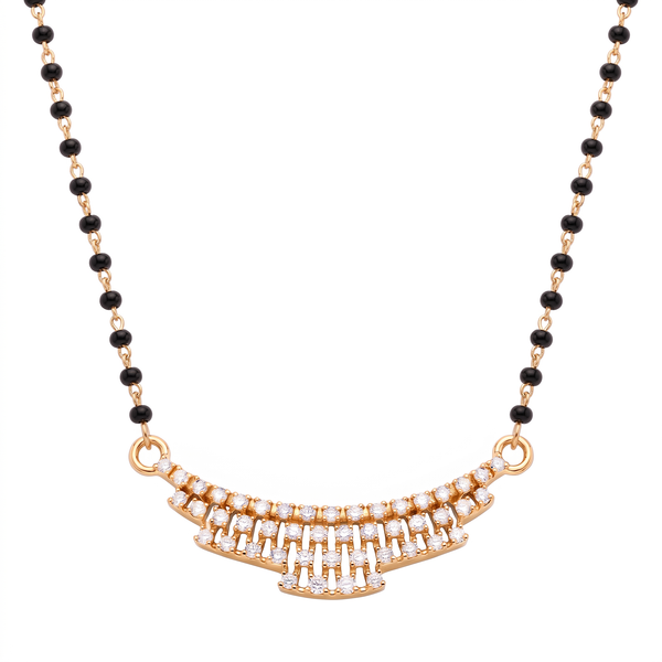 Tiered Geometric Diamond Bar Mangalsutra