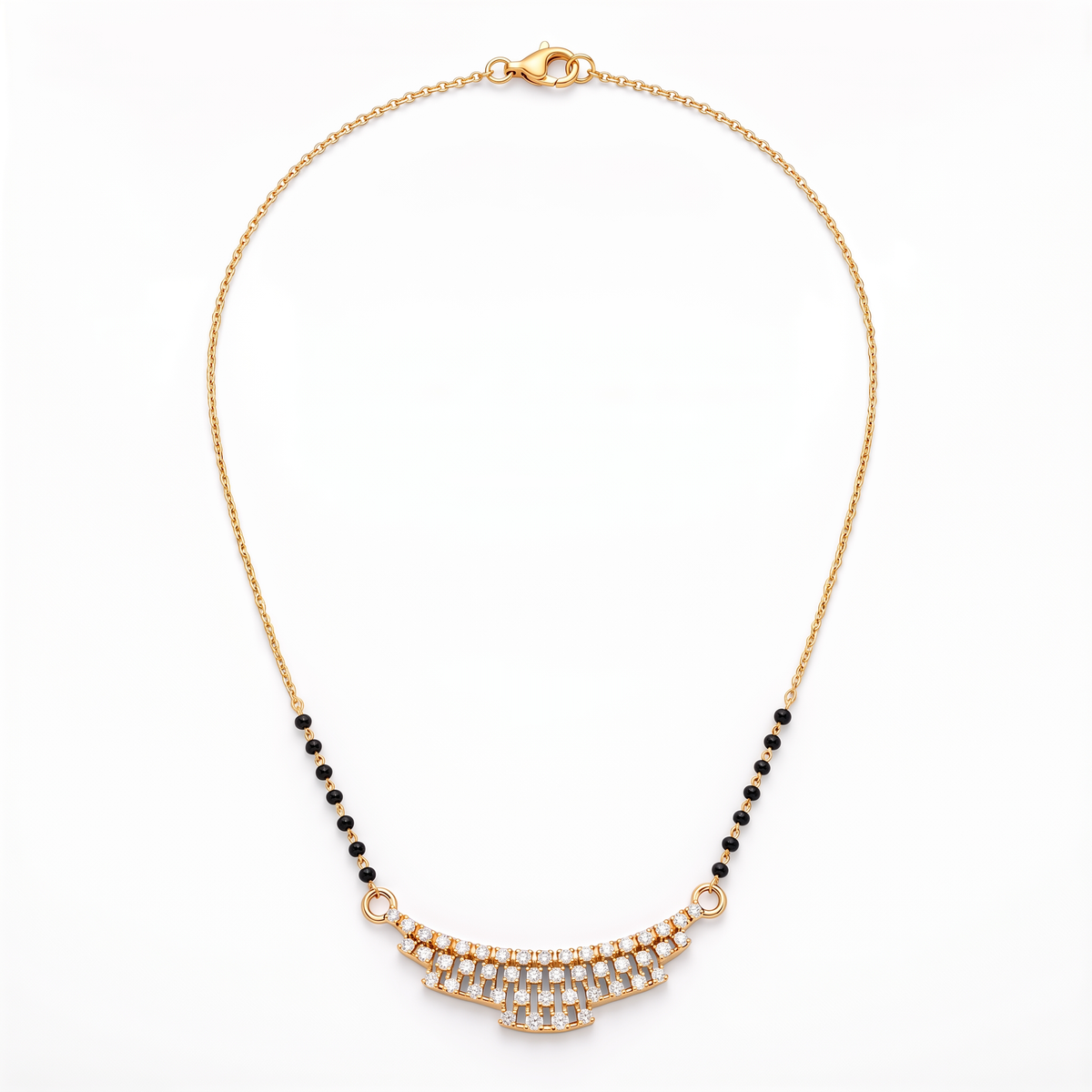 Tiered Geometric Diamond Bar Mangalsutra
