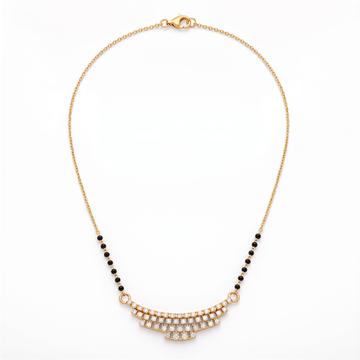 Tiered Geometric Diamond Bar Mangalsutra
