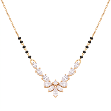 Marquise Chevron Floral Diamond Mangalsutra
