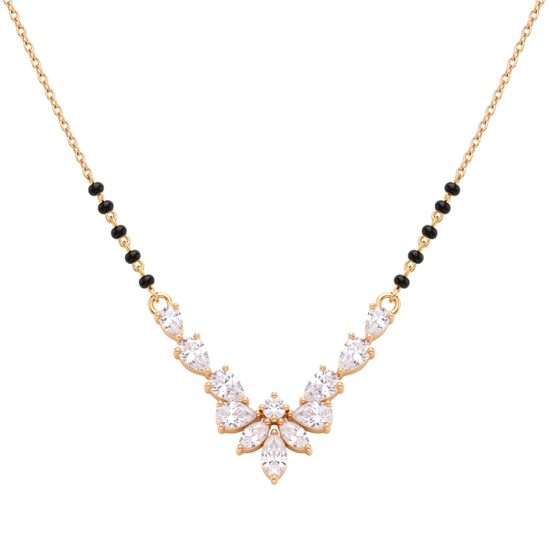 Marquise Chevron Floral Diamond Mangalsutra