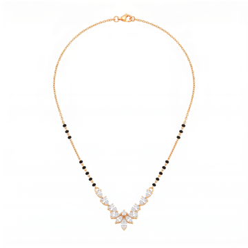 Marquise Chevron Floral Diamond Mangalsutra