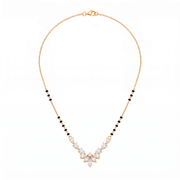 Marquise Chevron Floral Diamond Mangalsutra