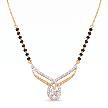 Winged Diamond Halo Cluster Mangalsutra