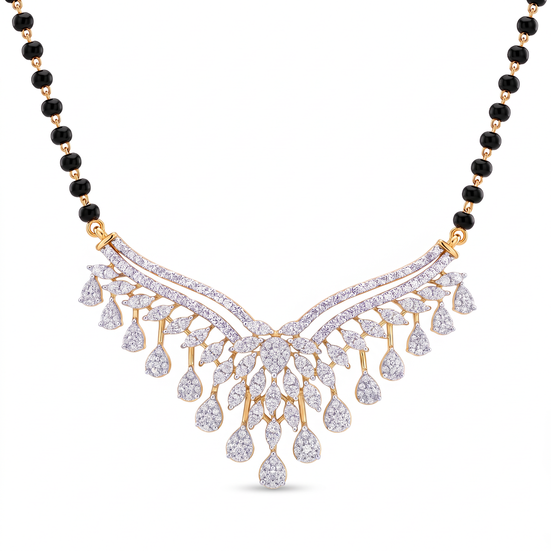 Elegant Pear-Drop Diamond Mangalsutra