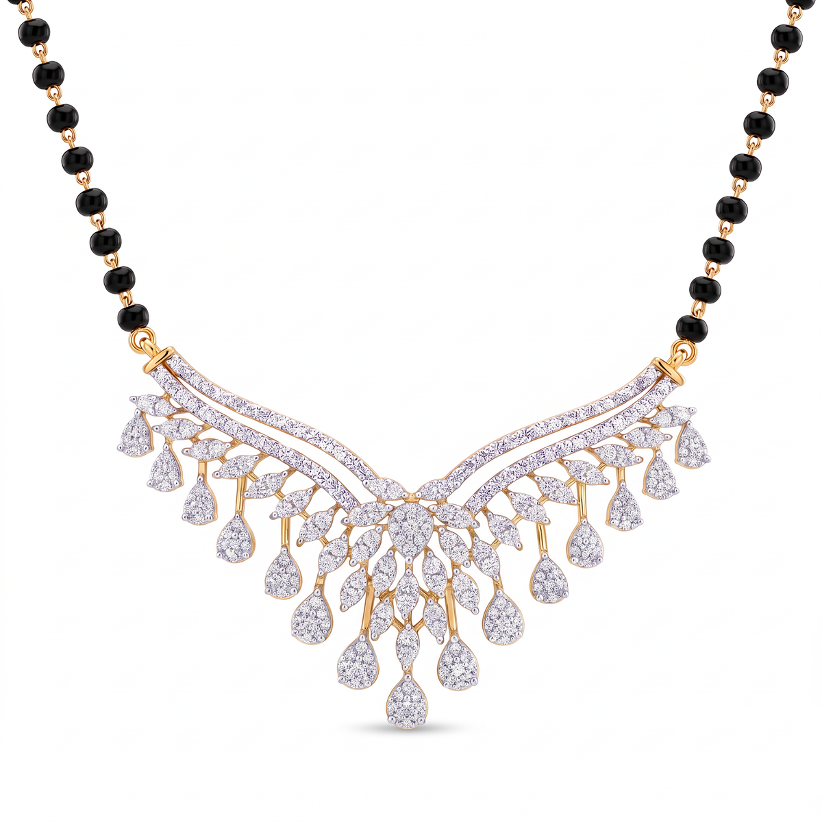 Elegant Pear-Drop Diamond Mangalsutra