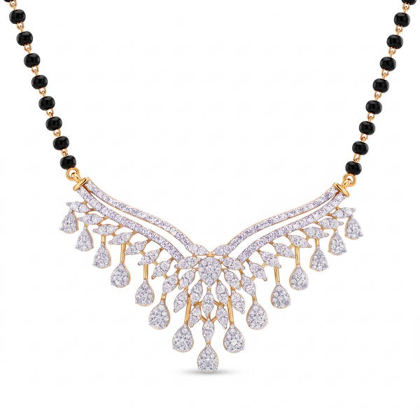 Elegant Pear-Drop Diamond Mangalsutra