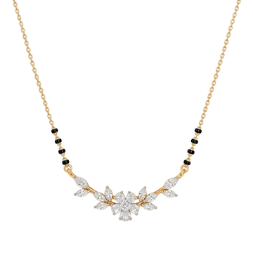 Floral Blossom Pear and Marquise Diamond Mangalsutra