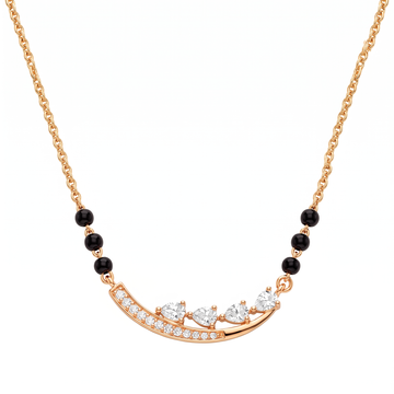 Curved Diamond Bar Drop Mangalsutra
