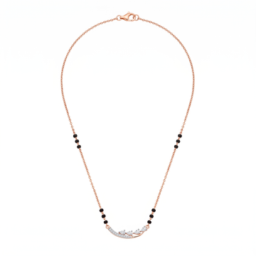 Curved Diamond Bar Drop Mangalsutra