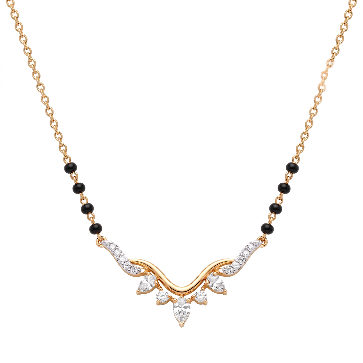 Chevron Diamond Tiara Mangalsutra