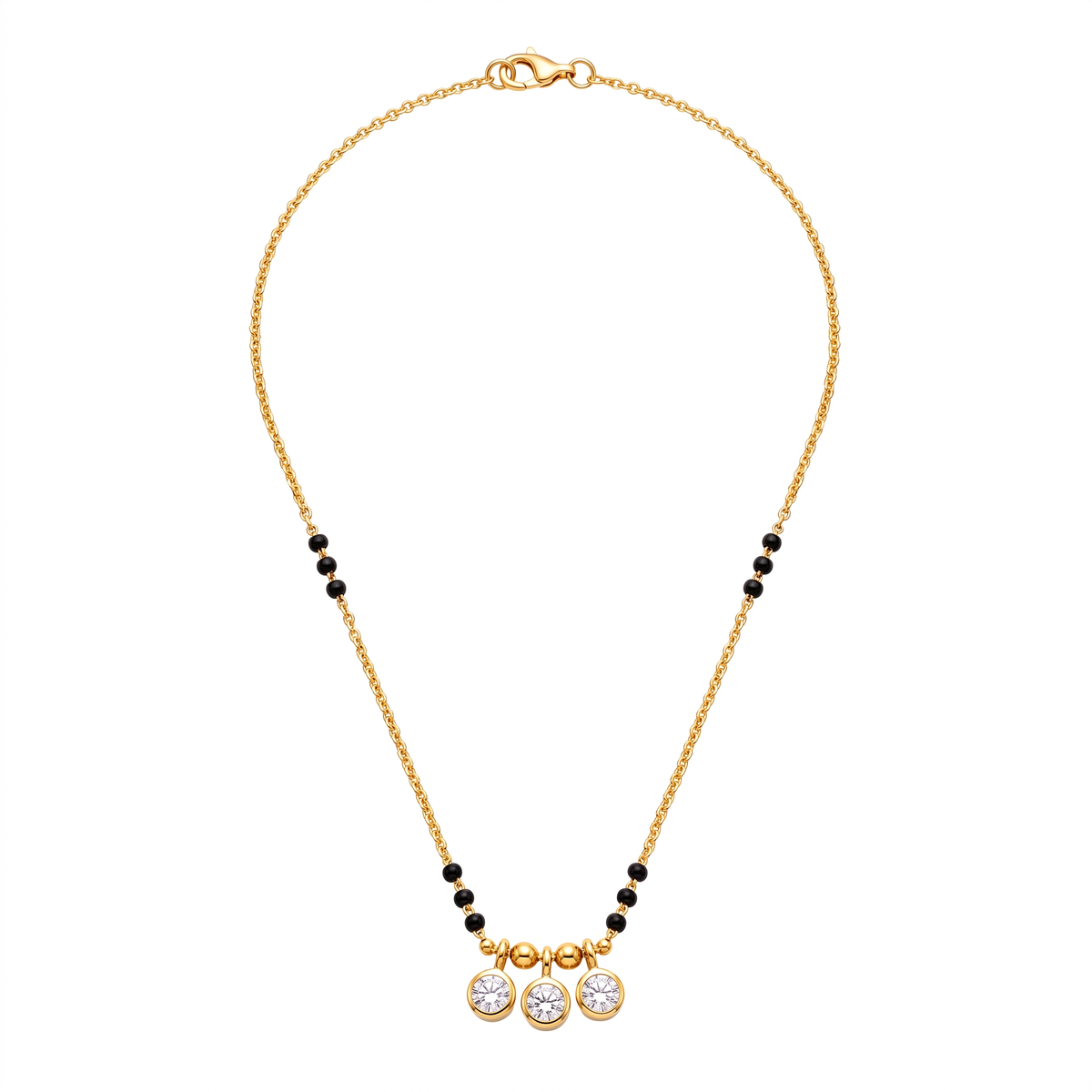 Three-Stone Solitaire Charm Mangalsutra