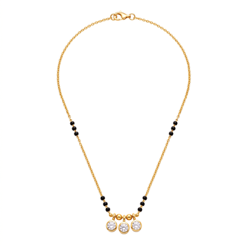 Three-Stone Solitaire Charm Mangalsutra